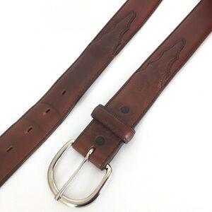Silver Creek Classics Brown Leather Western Cowboy Belt Size 44 Made In The USA